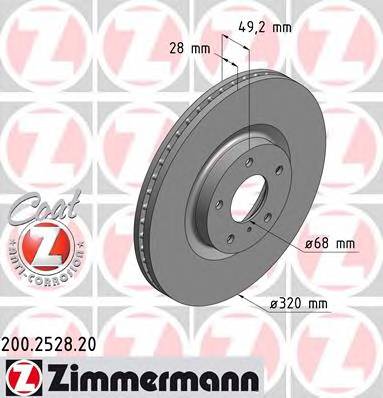 ZIMMERMANN 200.2528.20 Гальмівний диск