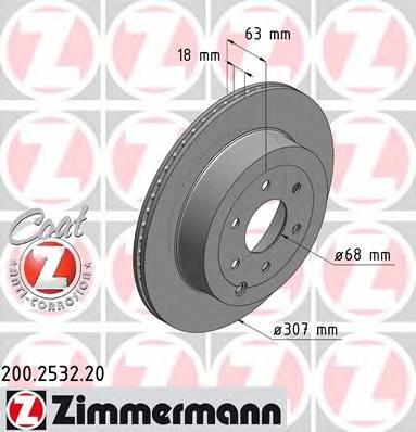 ZIMMERMANN 200.2532.20 Гальмівний диск