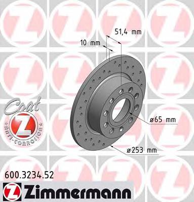 ZIMMERMANN 600.3234.52 Гальмівний диск