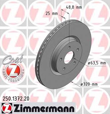 ZIMMERMANN 250.1372.20 Тормозной диск