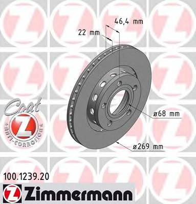 ZIMMERMANN 100.1239.20 Гальмівний диск