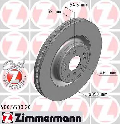 ZIMMERMANN 400.5500.20 Тормозной диск