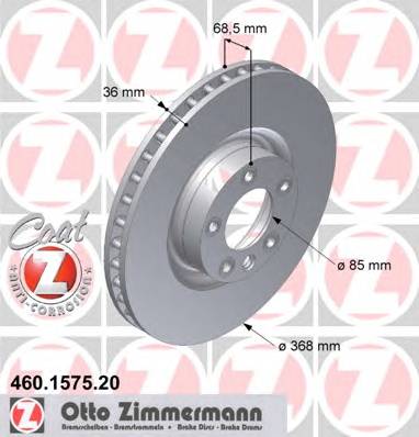 ZIMMERMANN 460.1575.20 Тормозной диск