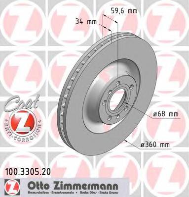 ZIMMERMANN 100.3305.20 Гальмівний диск