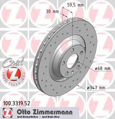 ZIMMERMANN 100.3319.52 Гальмівний диск