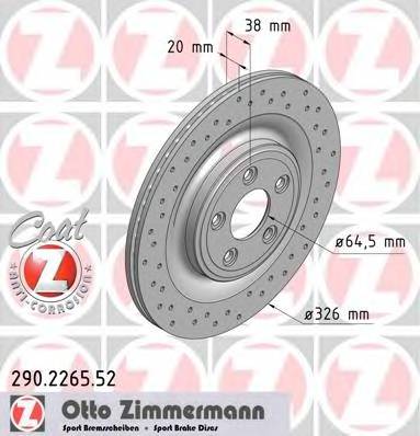 ZIMMERMANN 290.2265.52 Гальмівний диск