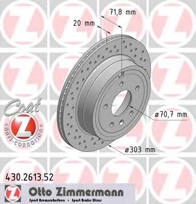 ZIMMERMANN 430.2613.52 Тормозной диск