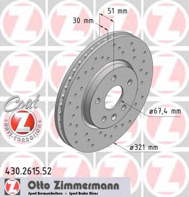 ZIMMERMANN 430.2615.52 Тормозной диск