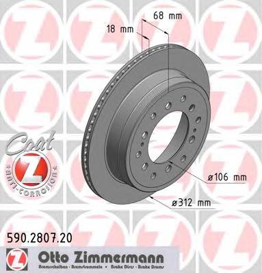 ZIMMERMANN 590.2807.20 Гальмівний диск