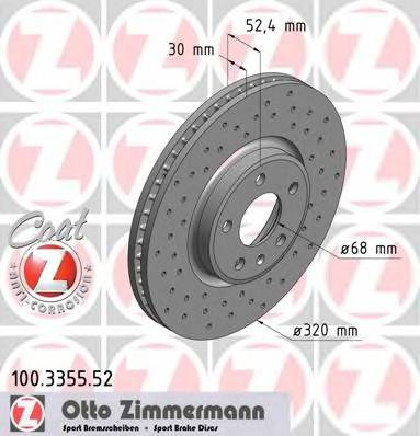 ZIMMERMANN 100.3355.52 Гальмівний диск