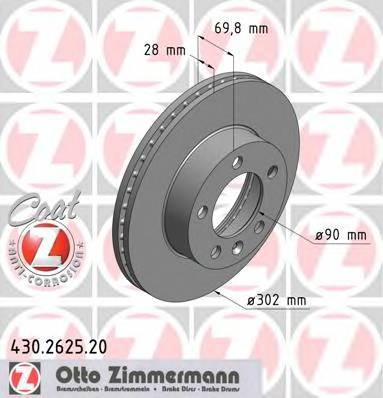 ZIMMERMANN 430.2625.20 Гальмівний диск