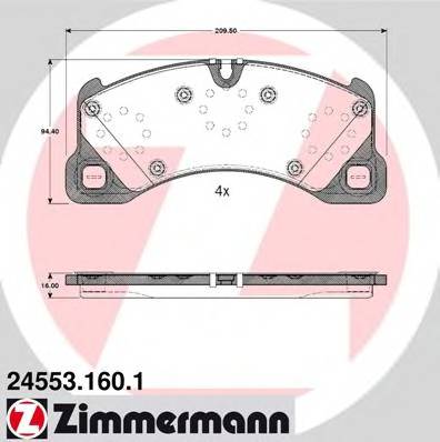 ZIMMERMANN 24553.160.1 Комплект тормозных колодок,