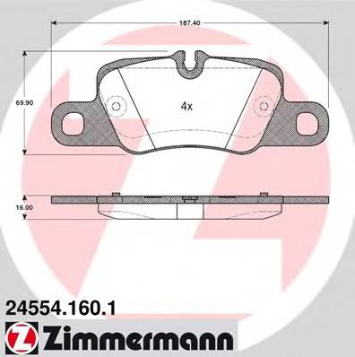 ZIMMERMANN 24554.160.1 Комплект гальмівних колодок,