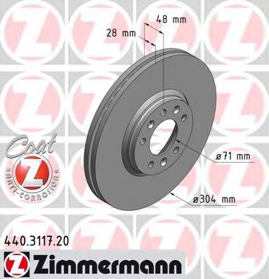 ZIMMERMANN 440.3117.20 Гальмівний диск