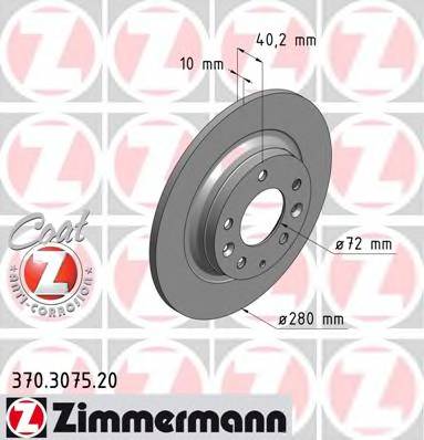 ZIMMERMANN 370.3075.20 Тормозной диск