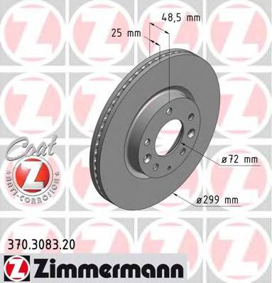 ZIMMERMANN 370.3083.20 Тормозной диск