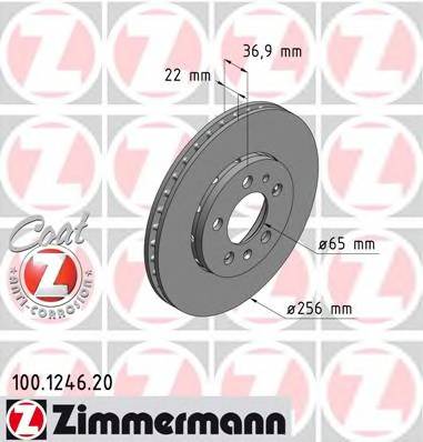 ZIMMERMANN 100.1246.20 Тормозной диск