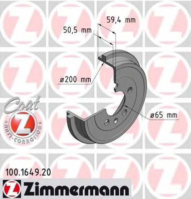 ZIMMERMANN 100.1649.20 Тормозной барабан