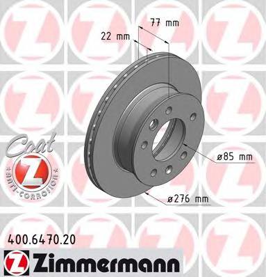 ZIMMERMANN 400.6470.20 Тормозной диск