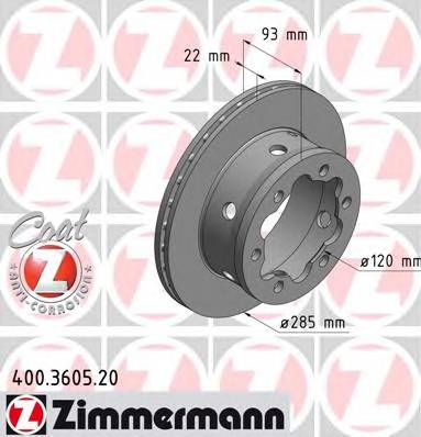 ZIMMERMANN 400.3605.20 Гальмівний диск