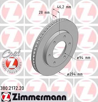 ZIMMERMANN 380.2172.20 Тормозной диск