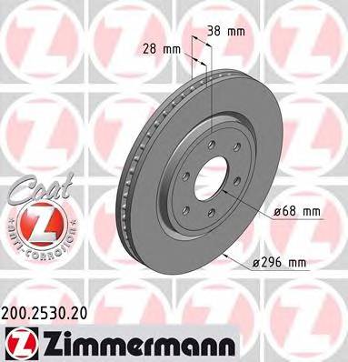 ZIMMERMANN 200.2530.20 Гальмівний диск