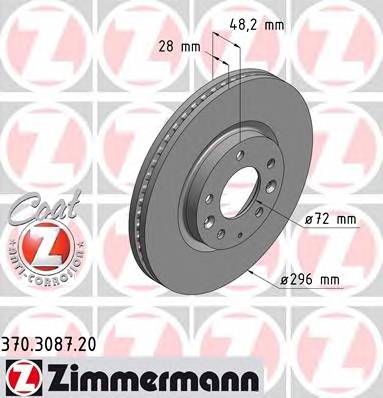 ZIMMERMANN 370.3087.20 Тормозной диск