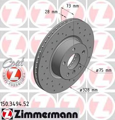 ZIMMERMANN 150.3494.52 Тормозной диск