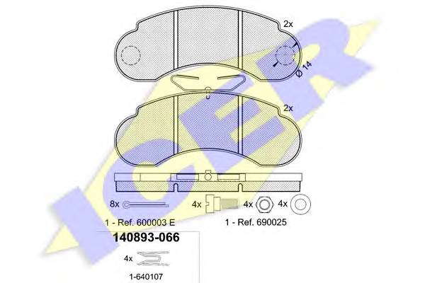 ICER 140893 Комплект тормозных колодок,