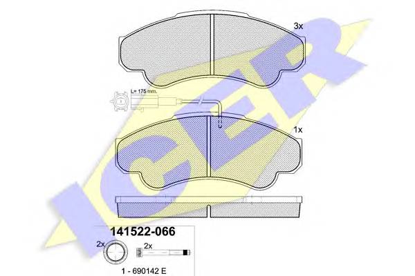 ICER 141522 Комплект тормозных колодок,