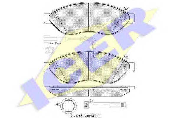 ICER 141803 Комплект тормозных колодок,