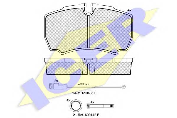 ICER 151640-229 Комплект гальмівних колодок,