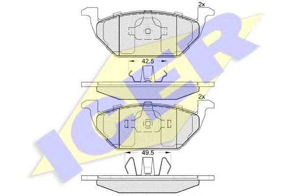 ICER 181338 Комплект тормозных колодок,