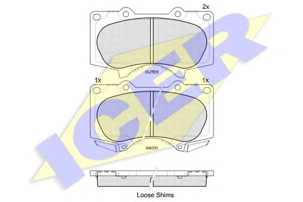 ICER 181665 Комплект тормозных колодок,
