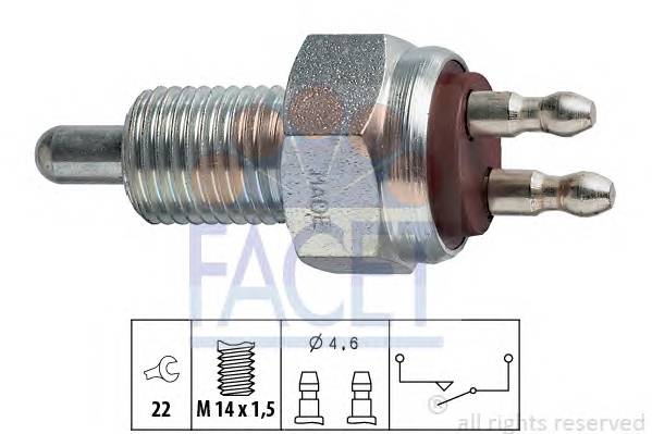 FACET 7.6007 Вимикач, фара заднього