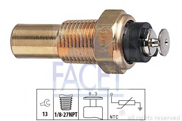 FACET 7.3014 Датчик, температура масла;