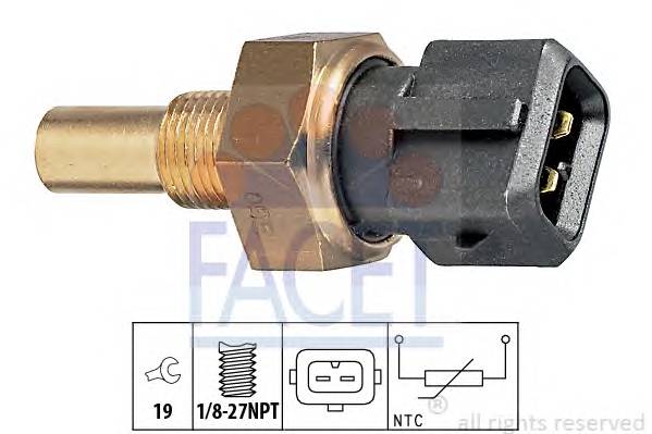 FACET 7.3165 Датчик, температура масла;