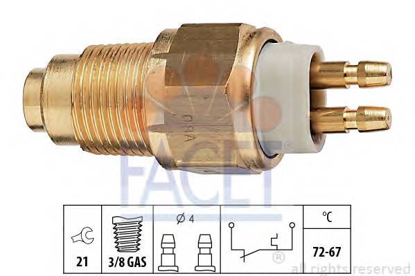 FACET 7.5125 Термовыключатель, вентилятор радиатора