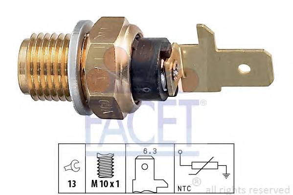 FACET 7.3154 Датчик, температура масла;