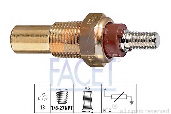 FACET 7.3180 Датчик, температура масла;