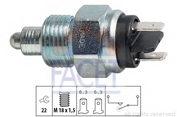 FACET 7.6133 Вимикач, фара заднього