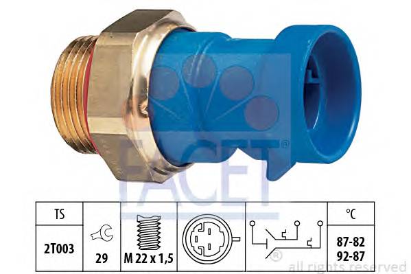 FACET 7.5642 Термовыключатель, вентилятор радиатора