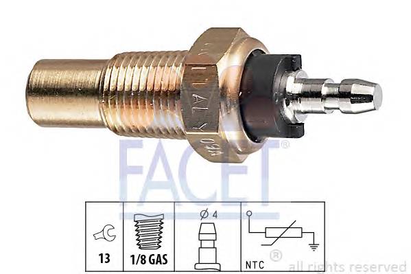 FACET 7.3052 Датчик, температура масла;