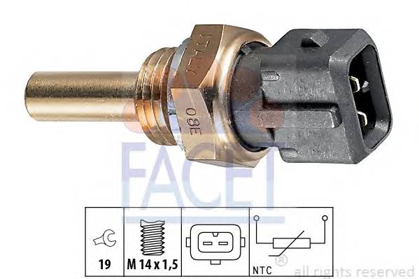 FACET 7.3176 Датчик, температура масла;