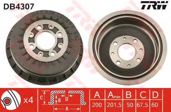 TRW DB4307 Тормозной барабан