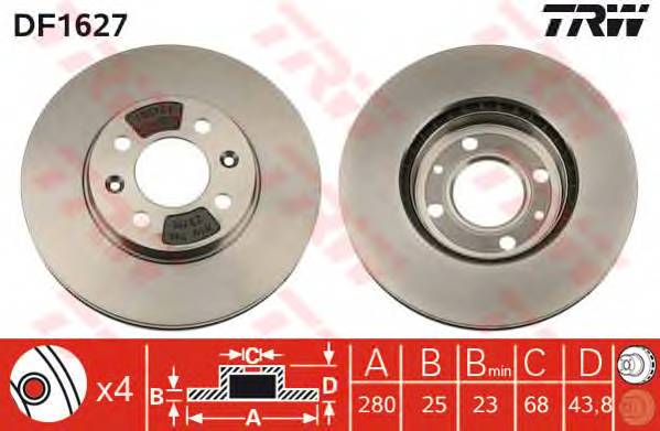 TRW DF1627 Гальмівний диск