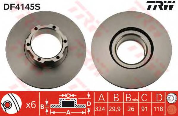 TRW DF4145S Тормозной диск