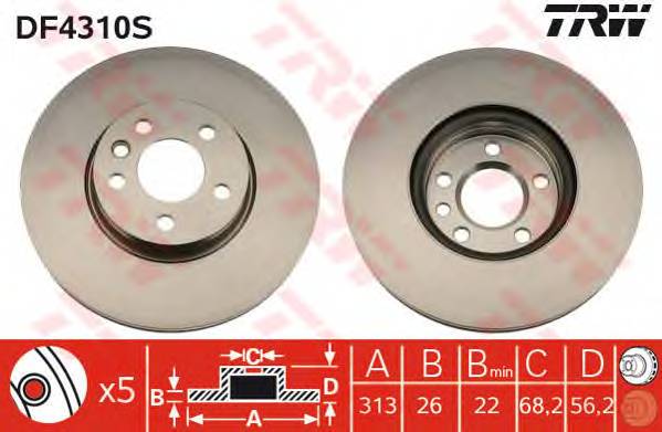 TRW DF4310S Тормозной диск