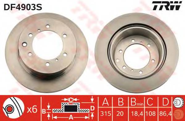 TRW DF4903S Тормозной диск
