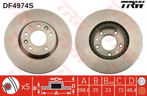 TRW DF4974S Гальмівний диск